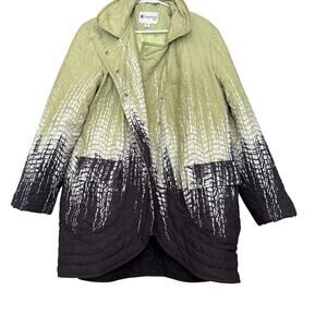 Green coat: Maurice's Green & Brown Patterned Coat - Size XL